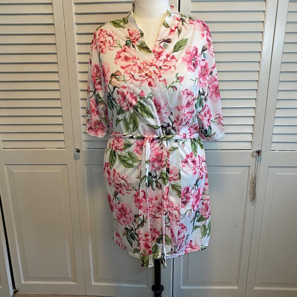 SHOW ME YOUR MUMU PINK FLORAL KIMONO ROBE